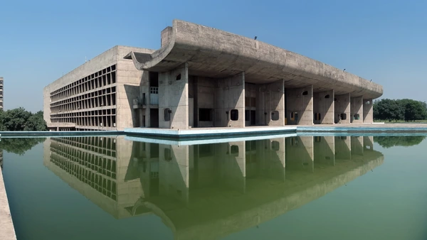 Le Corbusier's Capitol Complex and Open Hand Monument, near Hotel The Black Gold Chandigarh