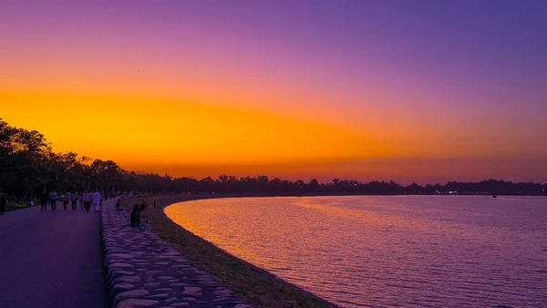 Sukhna Lake at sunset, approximately 5 km from Hotel The Black Gold Chandigarh